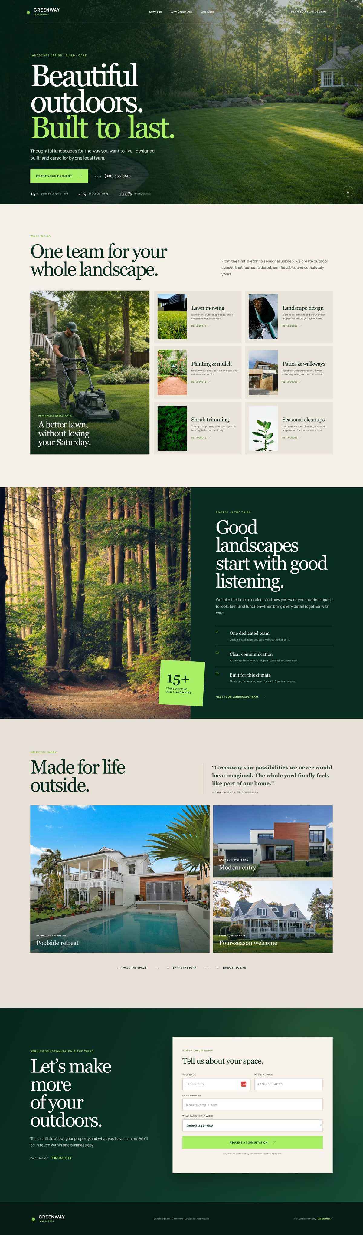 Greenway Landscapes full website design